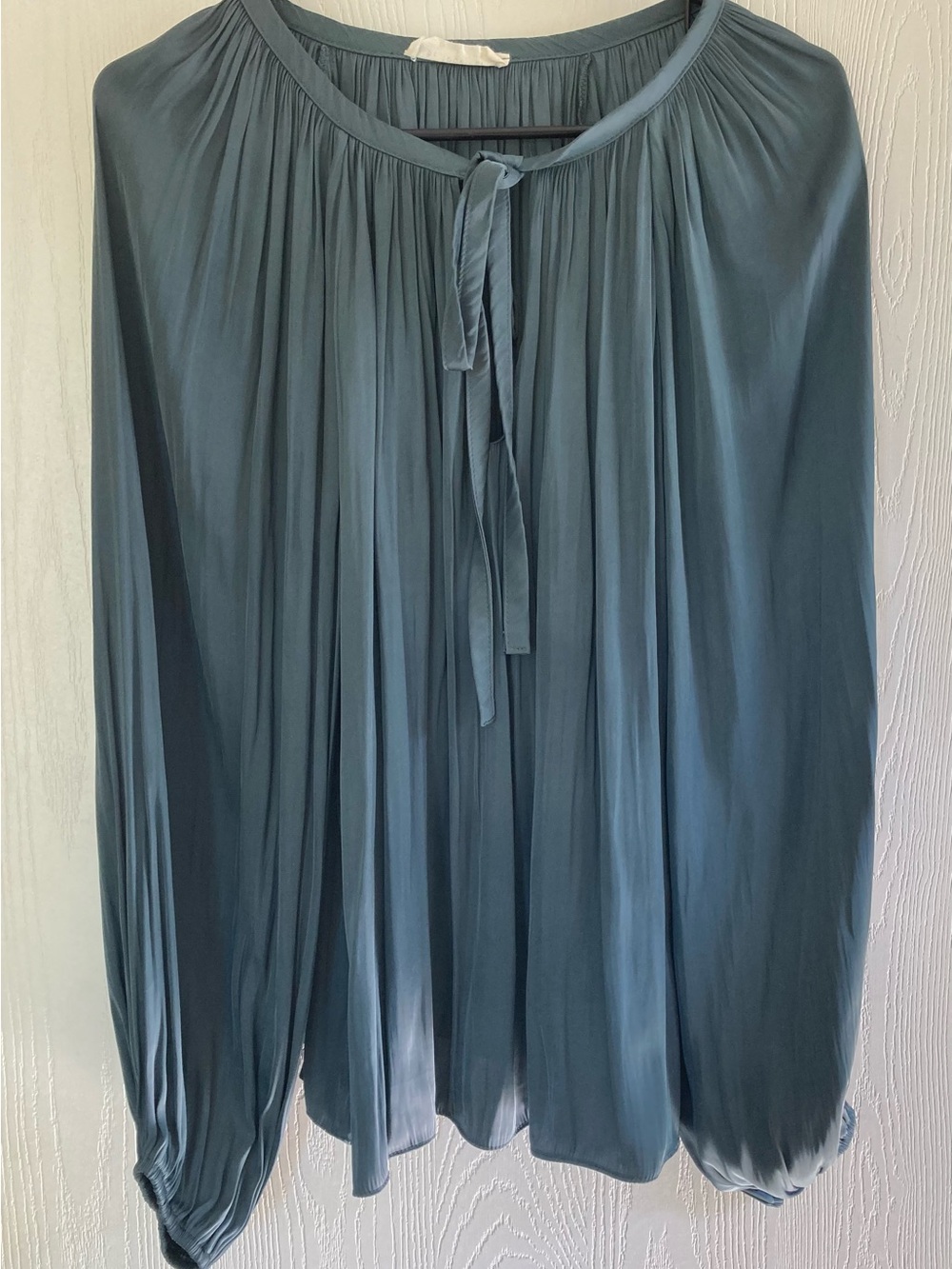 Together Slate Teal Pleated A-Line Women’s Shirt.